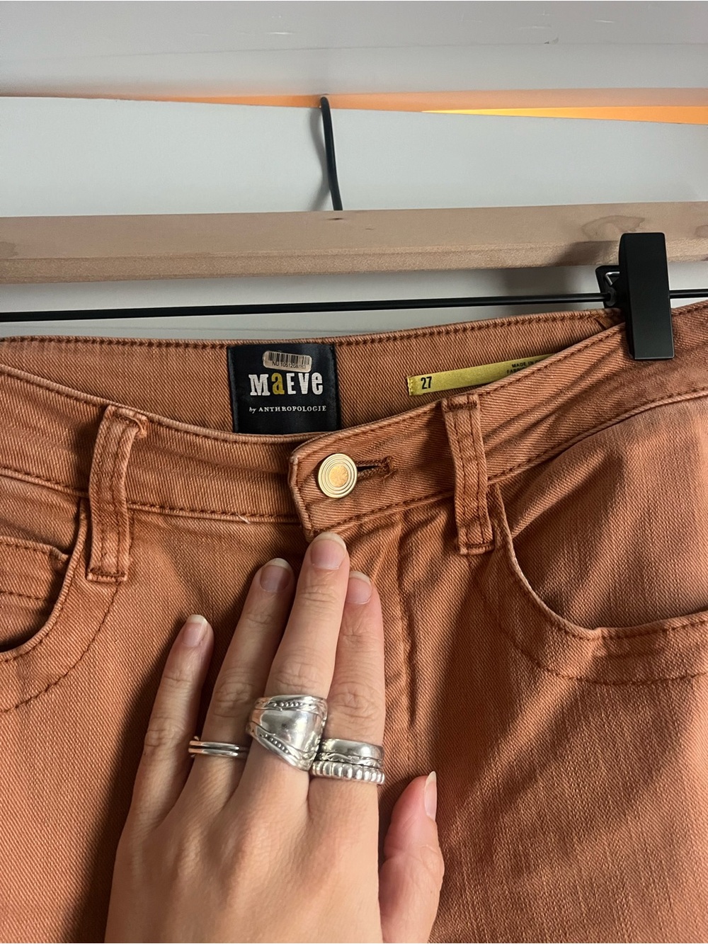 Anthropologie High-Rise Wide-Leg Jeans in Tan - Picture 4 of 6